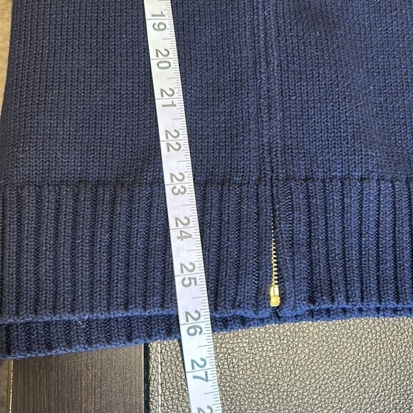 Lauren Ralph Lauren Womens Full Zip Navy Blue Shoulder Patch Knit Sweater Sz 2X - Picture 13 of 13